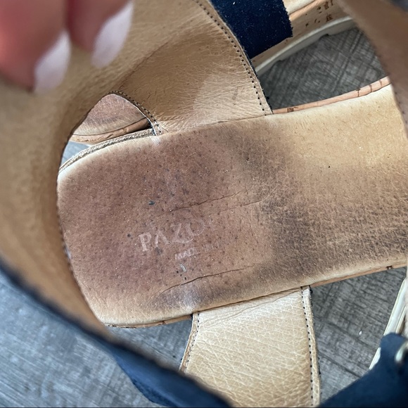 made in Italy navy blue platform suede sandals - Picture 2 of 5